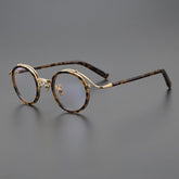Hank Premium Series Vintage Acetate Round Glasses Frame Round Frames Southood Leopard Gold
